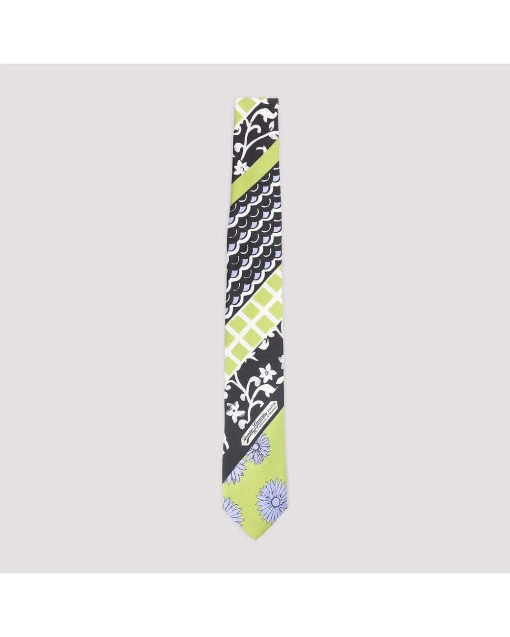 Lanvin Metallic Patchwork Silk Tie for men