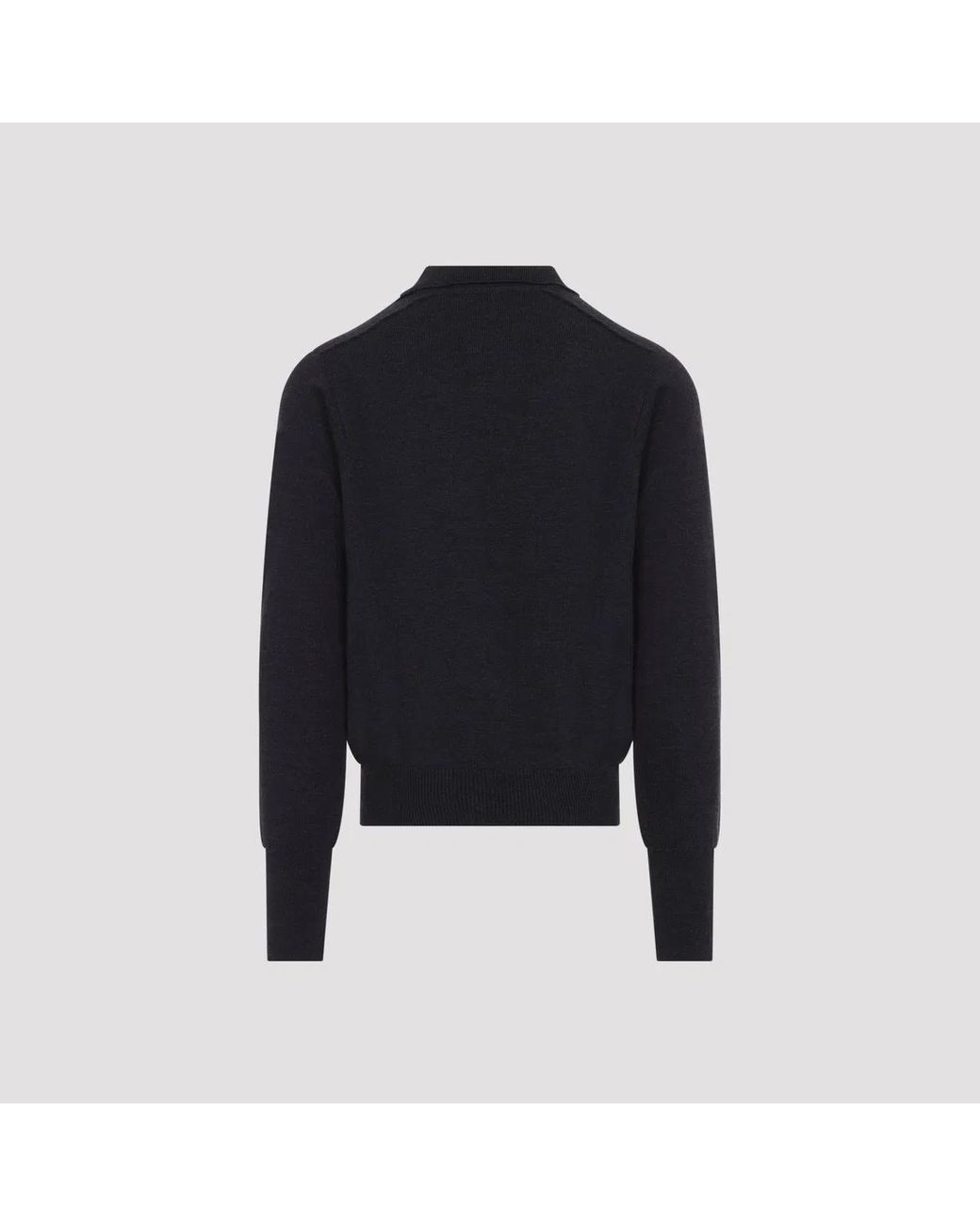 Studio Nicholson Black Coal Sark Polo Shirt Jumper for men