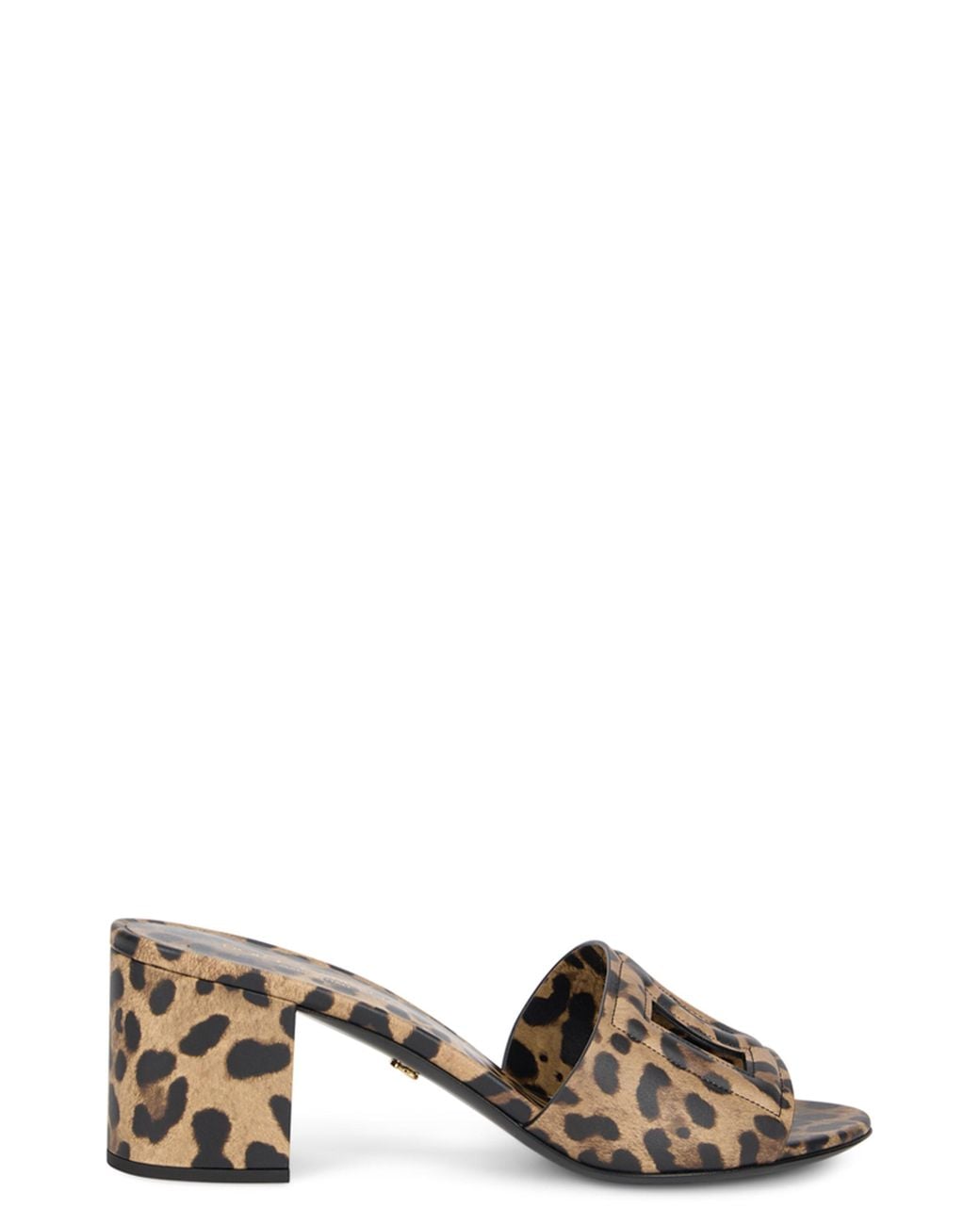 Dolce & Gabbana Metallic Dolce & Gabbana Leopard Print Leather Mules