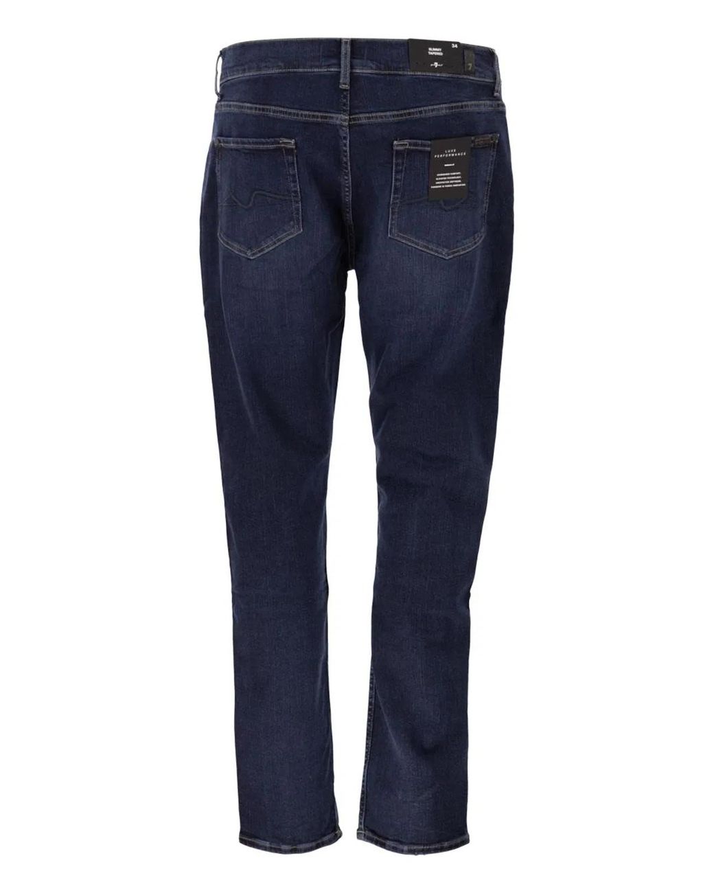 7 For All Mankind Blue Slimmy Tapered Luxe Performance Stretch Denim Jeans for men
