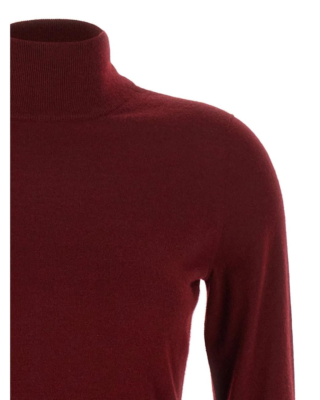 Max Mara Red 'Meana' Turtleneck Sweater