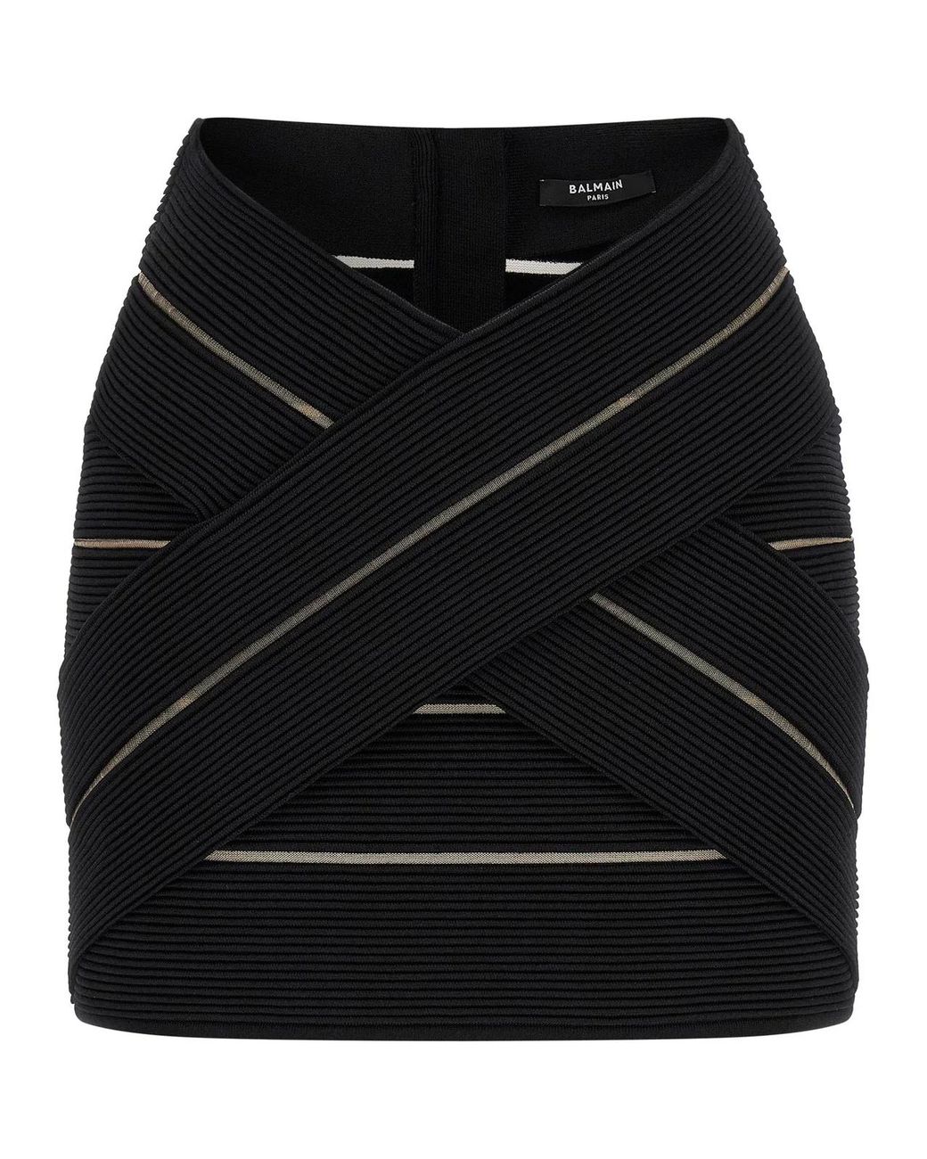 Balmain Black V-Shaped Waist Skirt