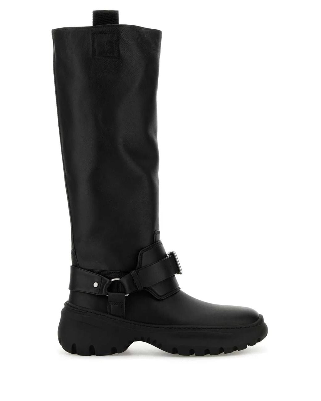 Burberry Black Calf Leather Stomp Boots