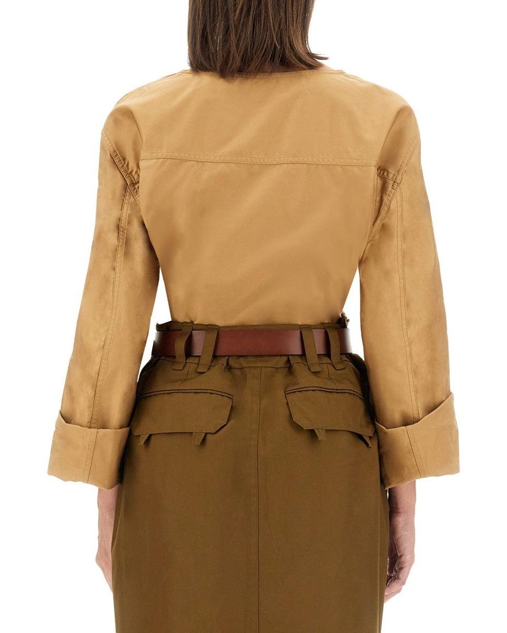 Saint Laurent Natural Regular Fit Henley Blouse