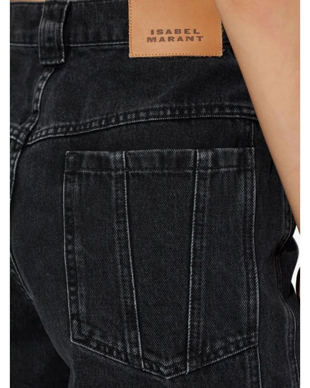 Isabel Marant Black Joely Denim Panelled Shorts