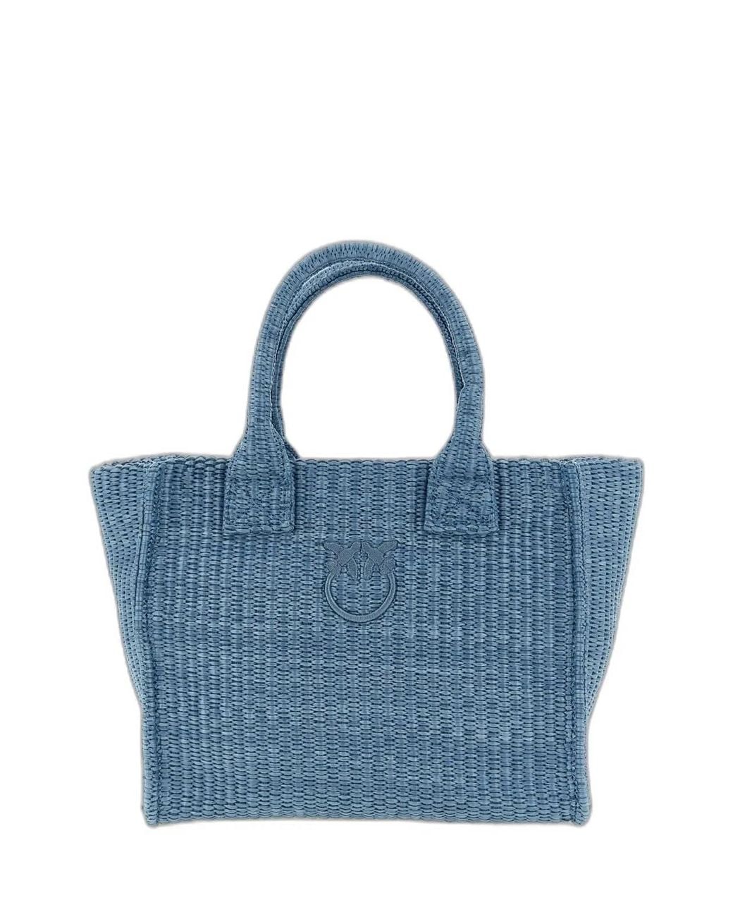 Pinko Blue Polyester Polypropylene Handbag