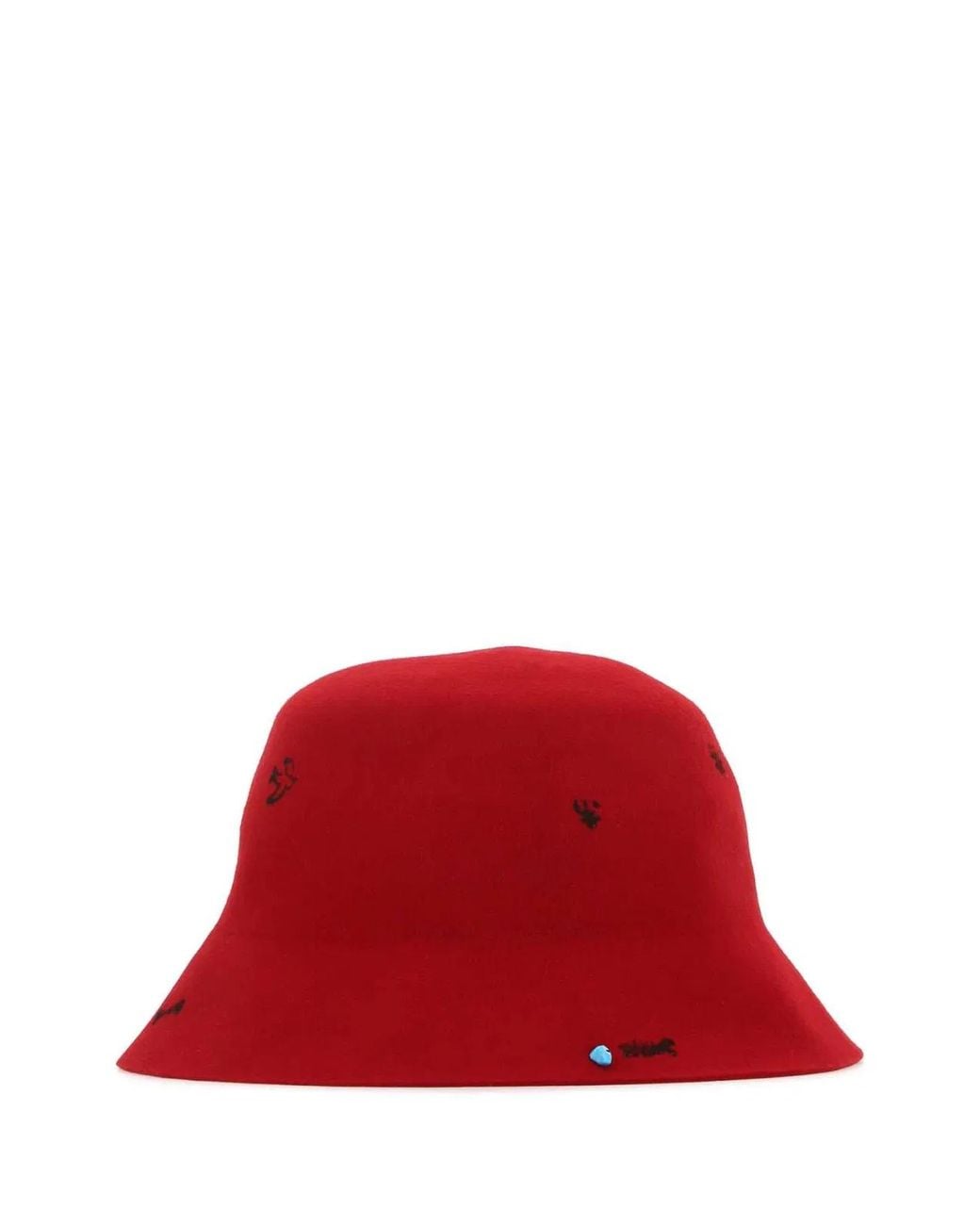 SUPERDUPER Red Felt Freya Bucket Hat for men