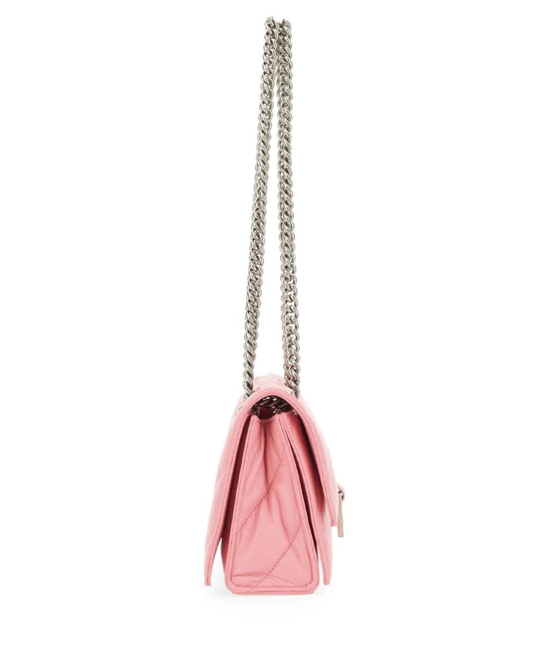Balenciaga Pink Quilted Crush Calfskin Small Chain Bag