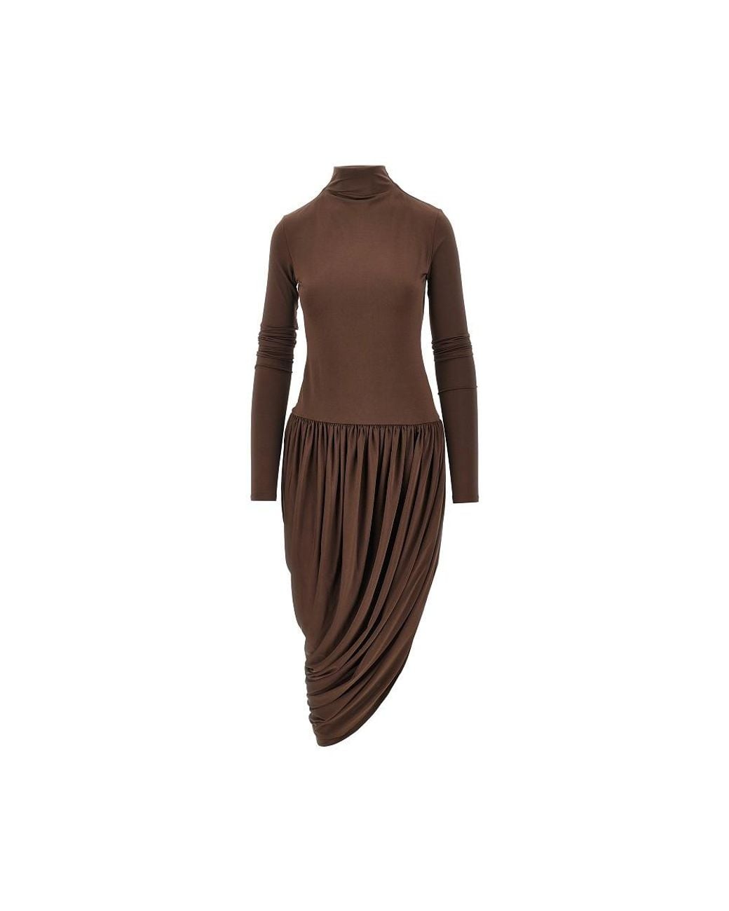 ANDAMANE Brown Vesna Jersey Midi Dress