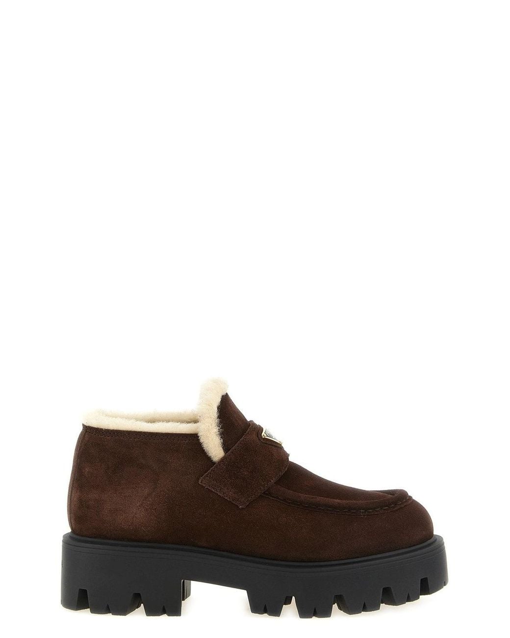 Prada Brown Suede Loafers