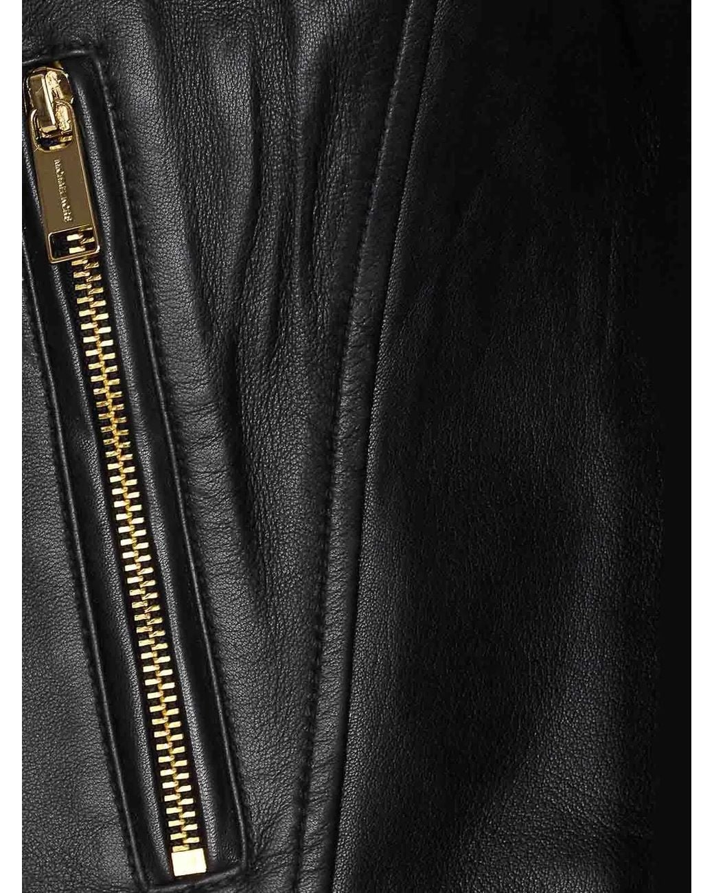 MICHAEL Michael Kors Black Leather Moto Jacket