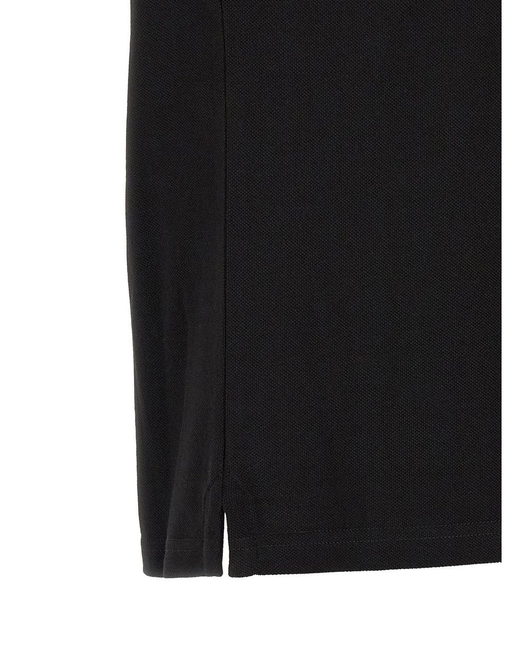 Moncler Black Tricolor Trim Polo Shirt for men