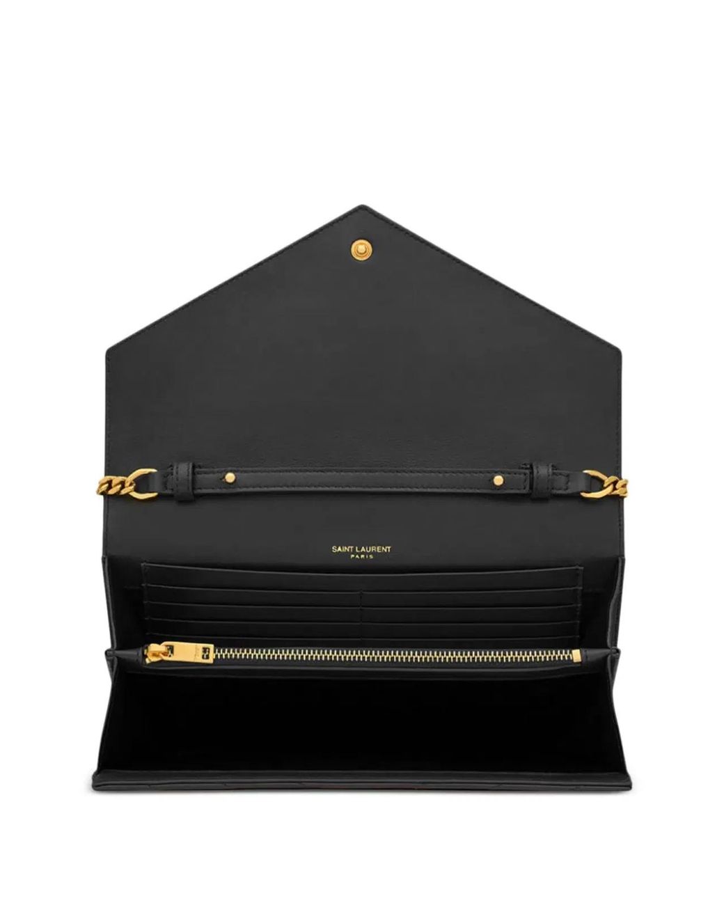 Saint Laurent White Leather Cassandre Clutch