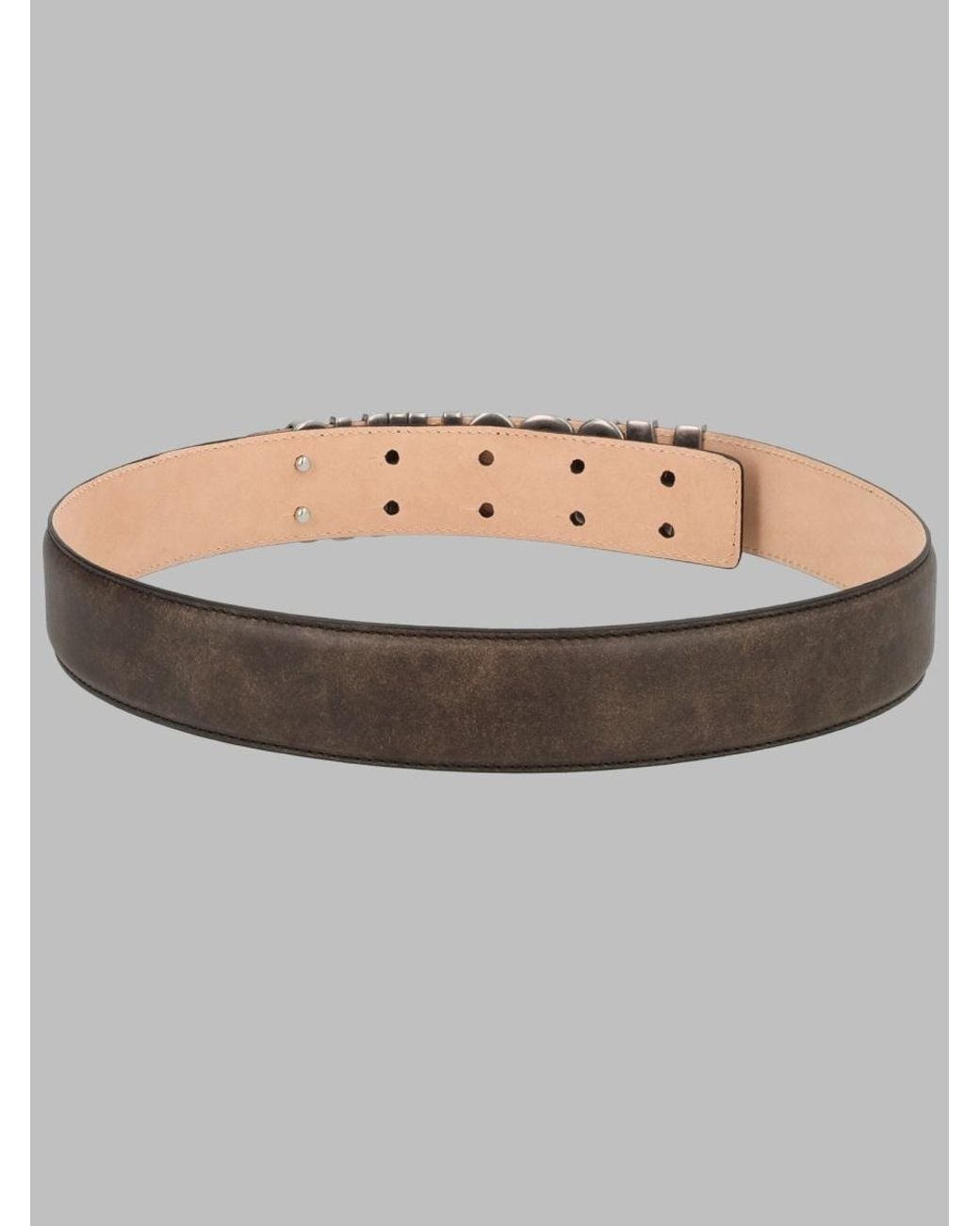 Moschino Gray Leather Belt