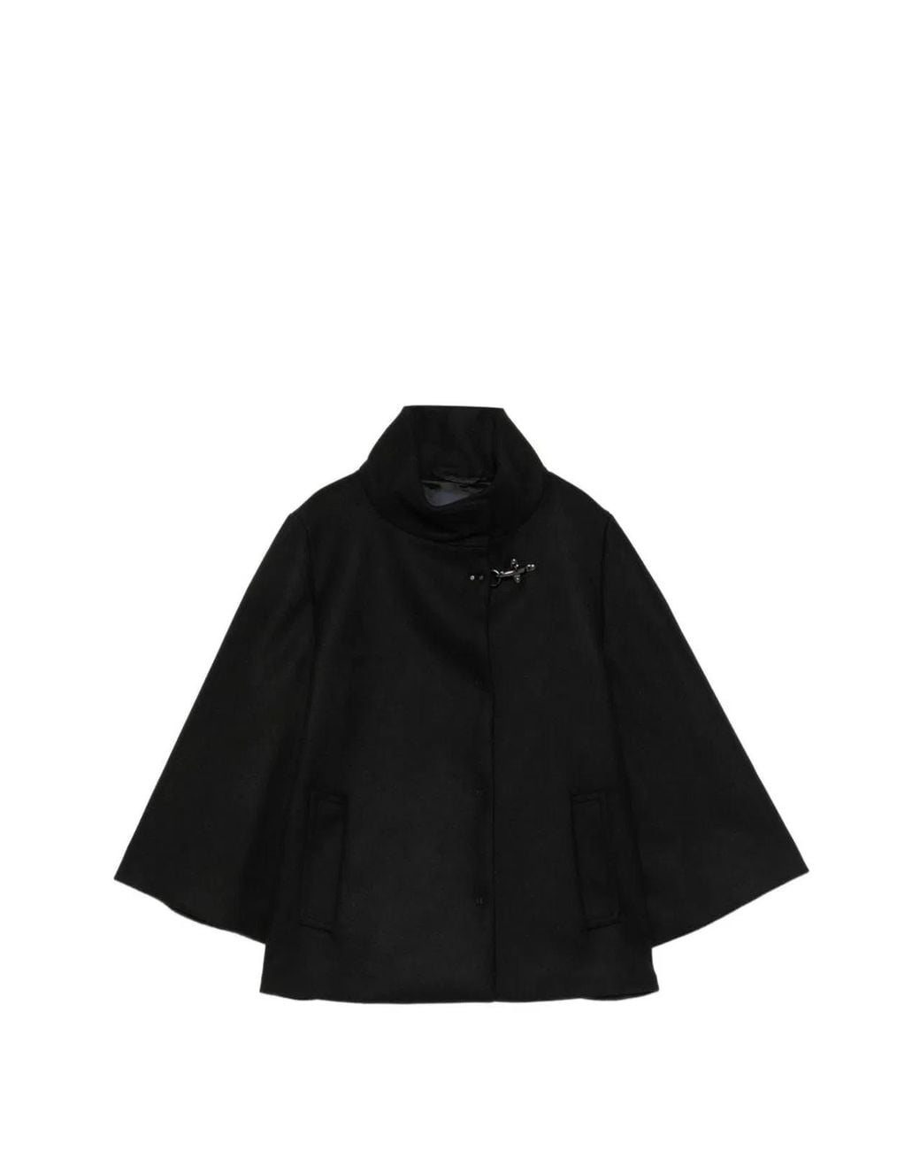 Fay Black Wool And Cashmere Cape