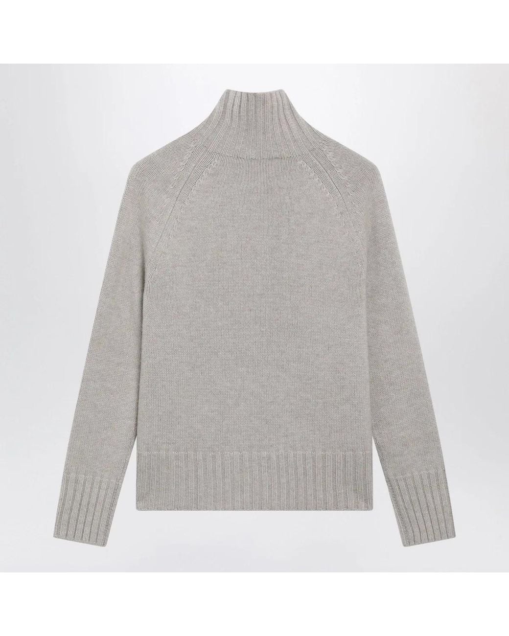 Max Mara Gray Wool & Cashmere Turtleneck Sweater