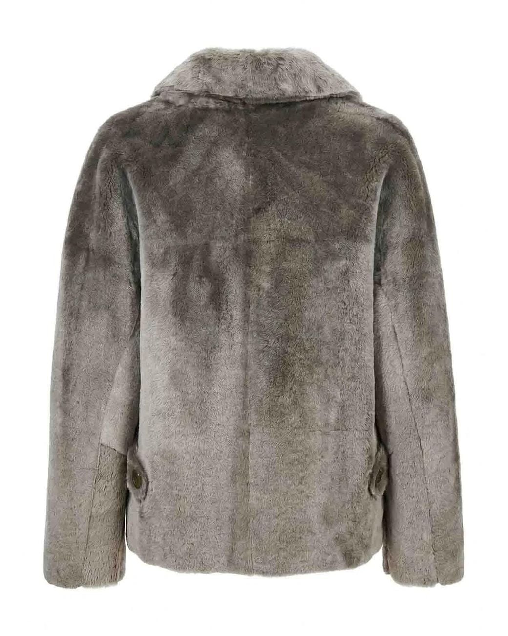 Manzoni 24 Gray Shearling Caban