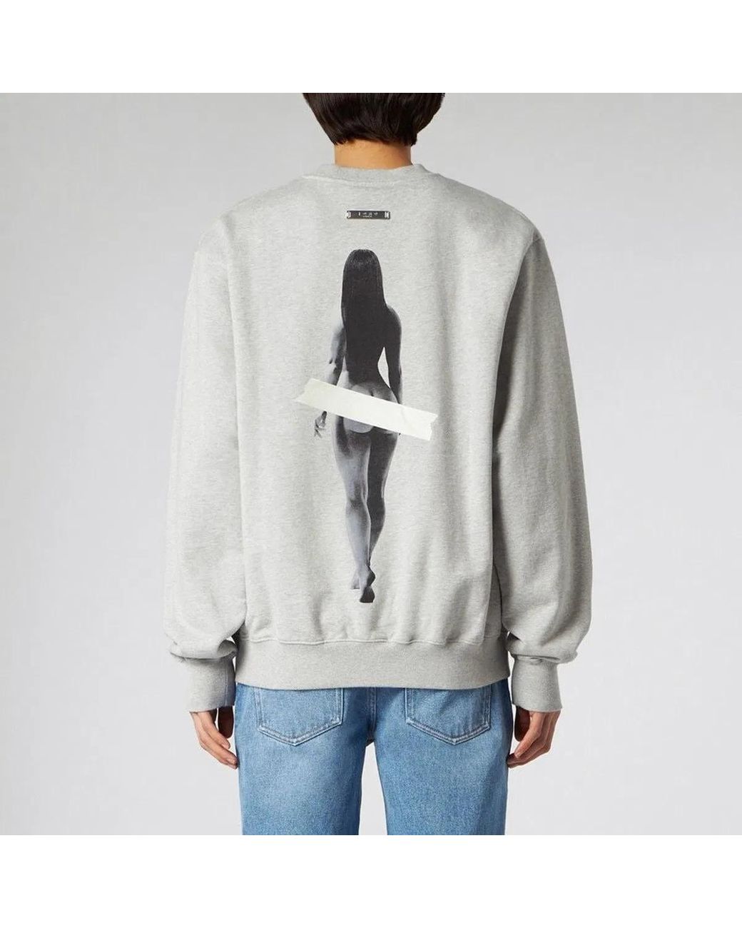 1989 STUDIO Gray Art Melange Crew-Neck Sweater for men