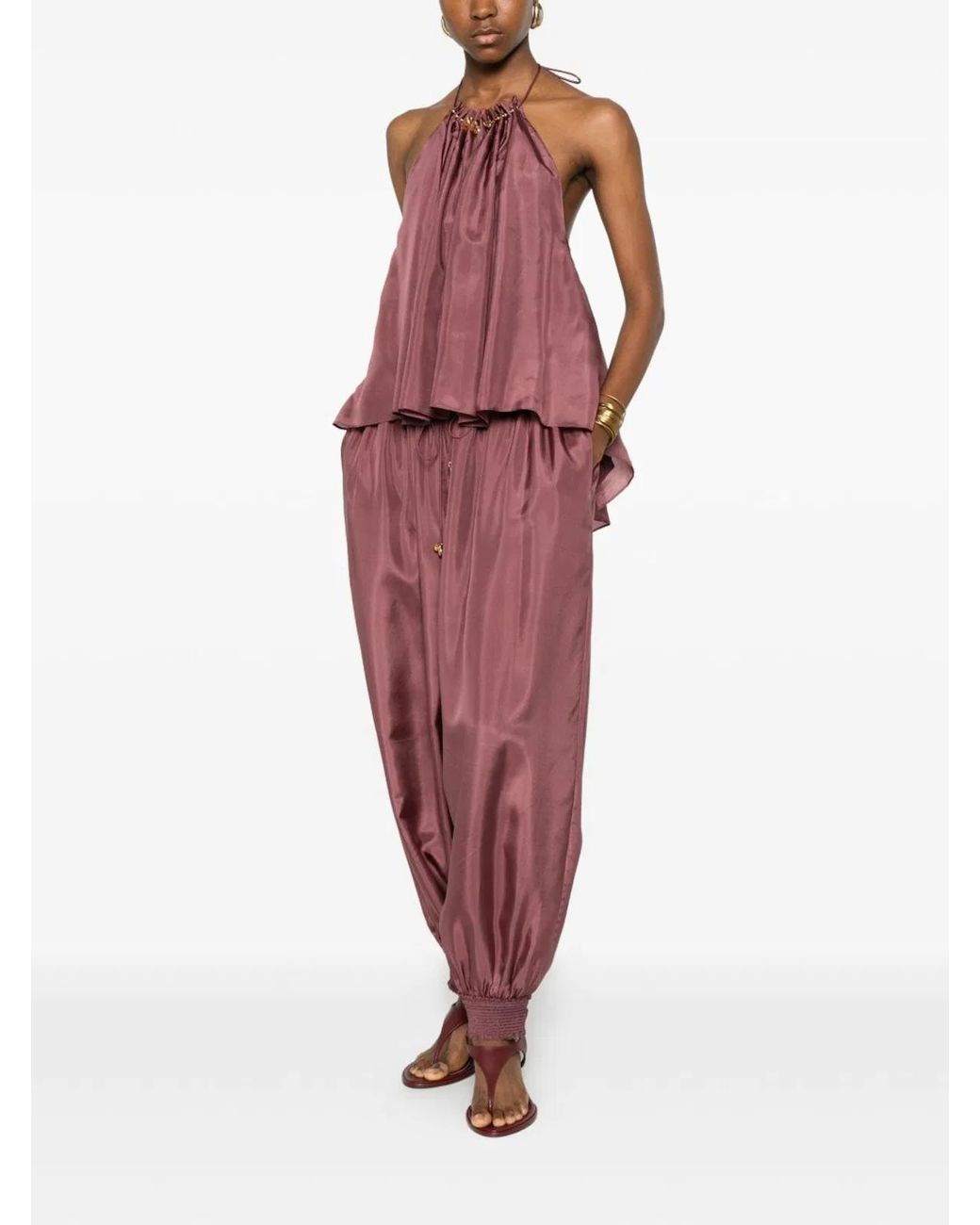 Zimmermann Purple Aster Silk Top