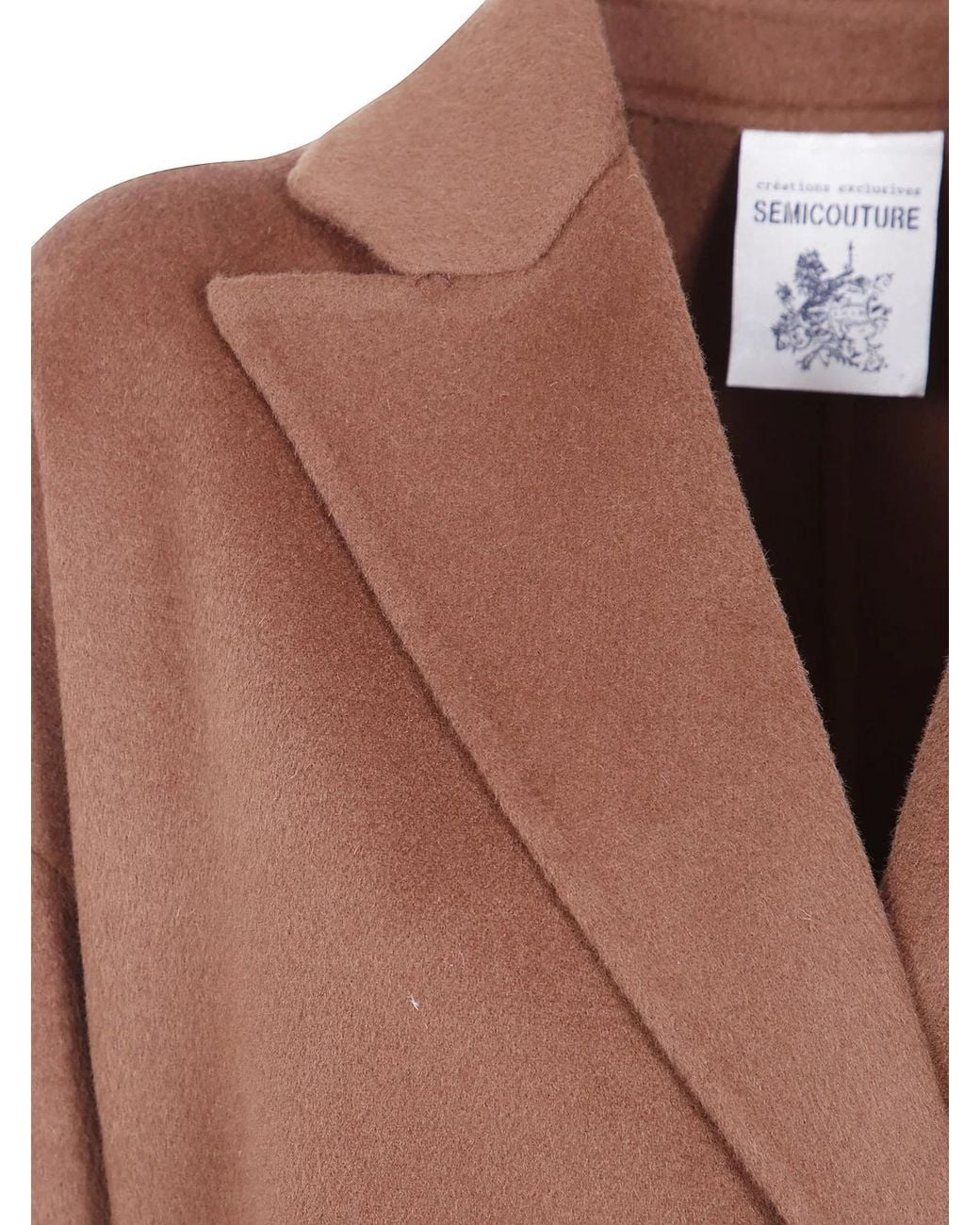 Semicouture Brown Double Wool Long Coat