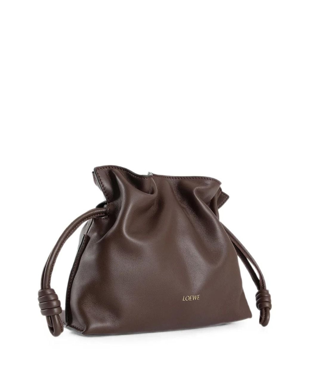 Loewe Brown Mini Flamenco Knotted Clutch Bag
