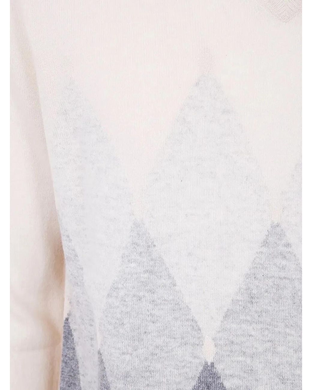 Ballantyne White V Neck Pullover for men