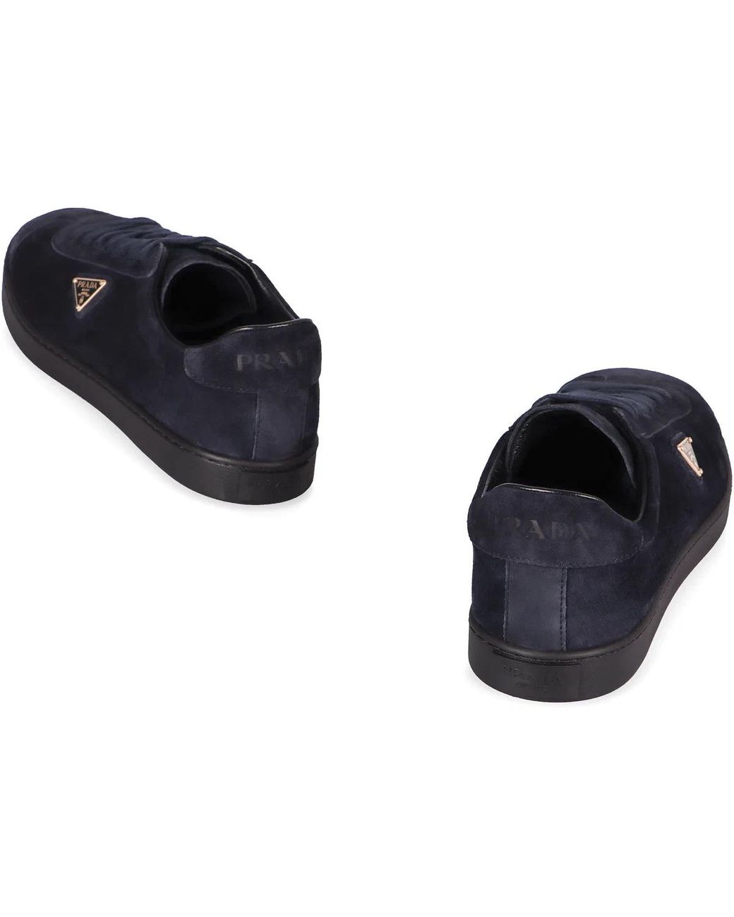 Prada Black Dark Suede Sneakers