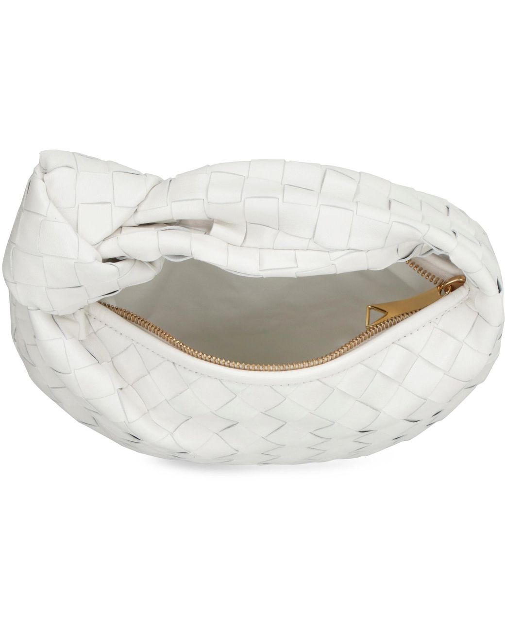 Bottega Veneta White Mini Jodie Leather Bag