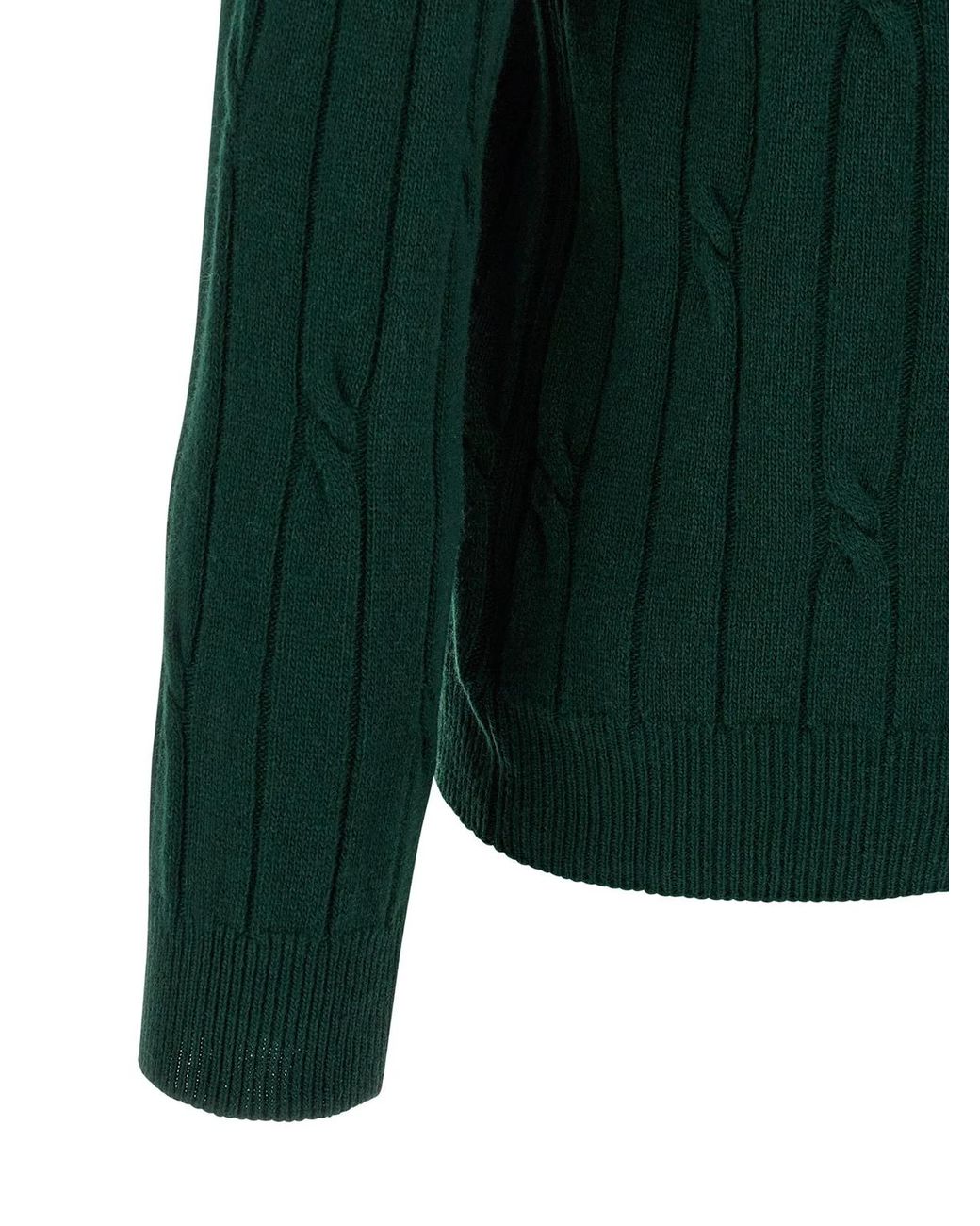 Zanone Green Braided Wool Polo Shirt for men