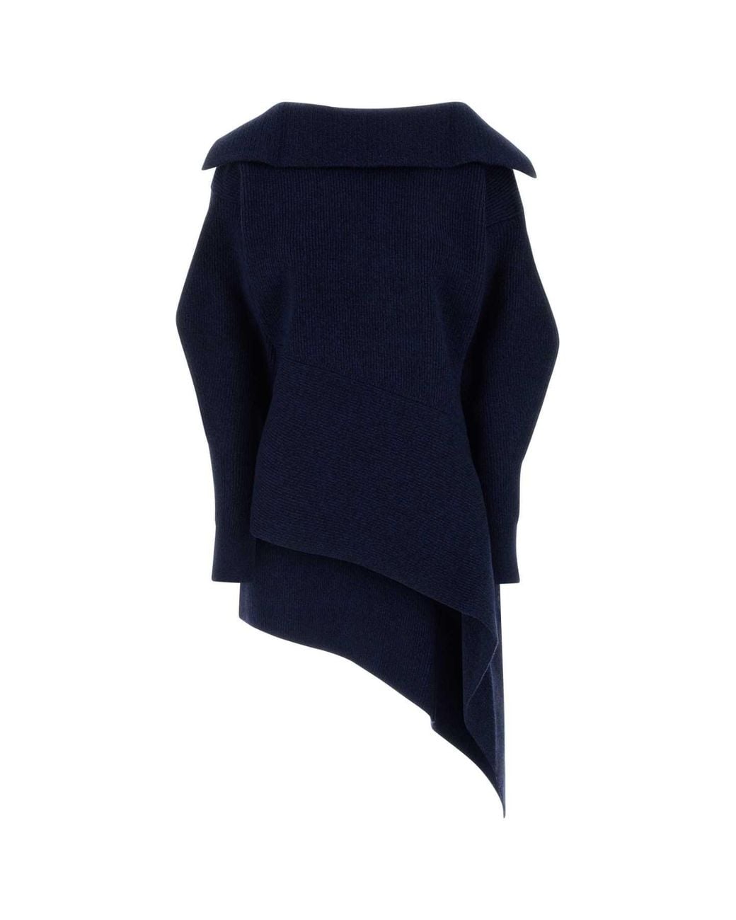 Givenchy Blue High-Neck Slashed Knit Dress