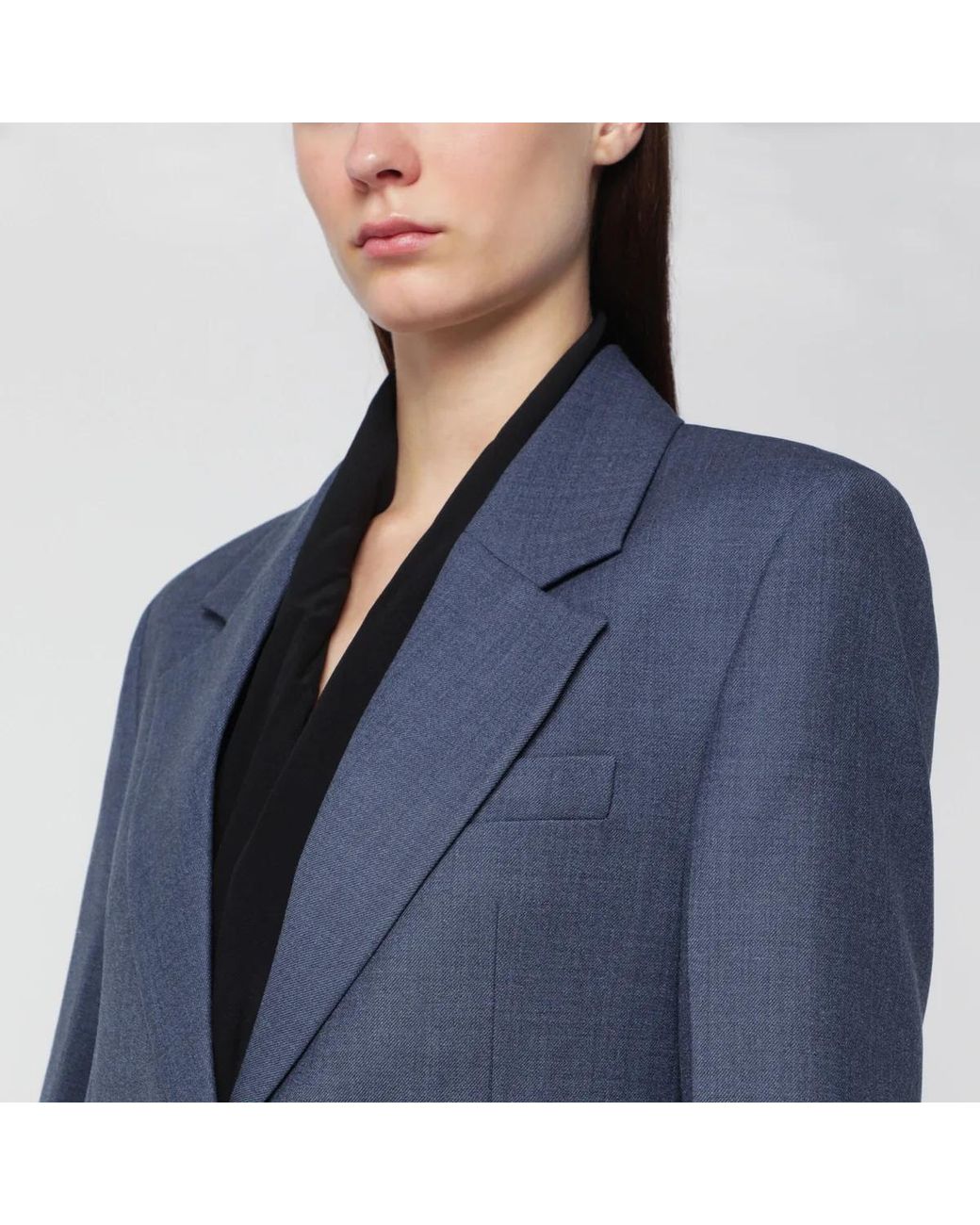 Victoria Beckham Blue Katherine Single-Breasted Jacket