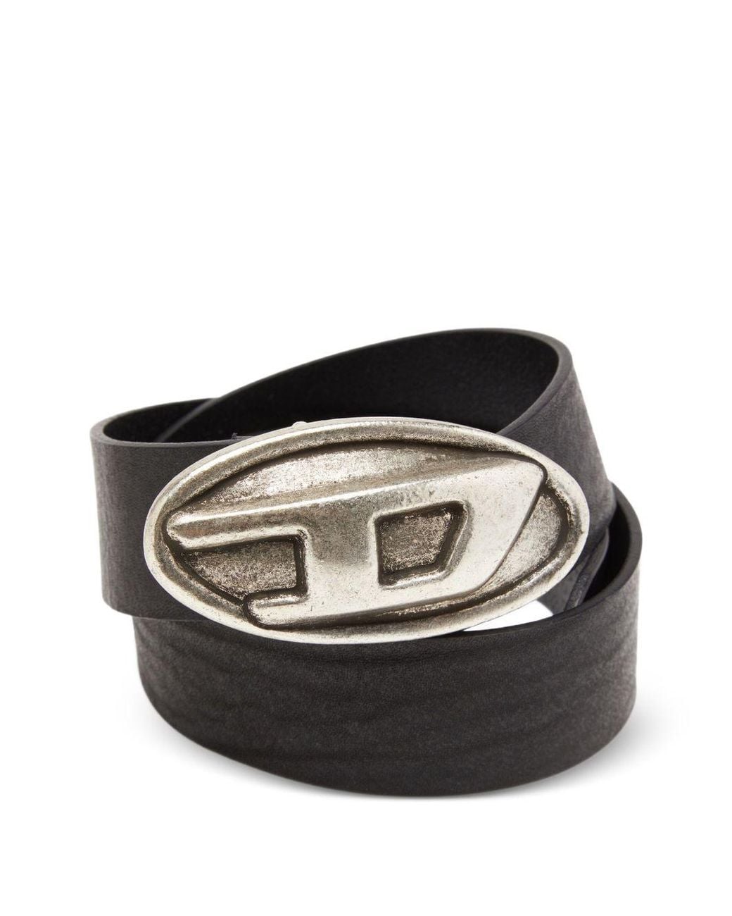 DIESEL Black Polyurethane Belt