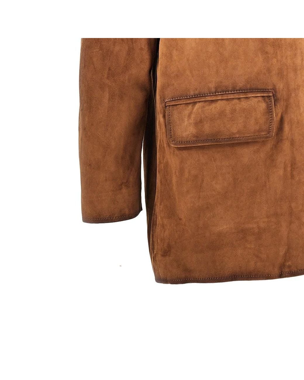 Arma Brown Suede Leather Single-Breasted Jacket