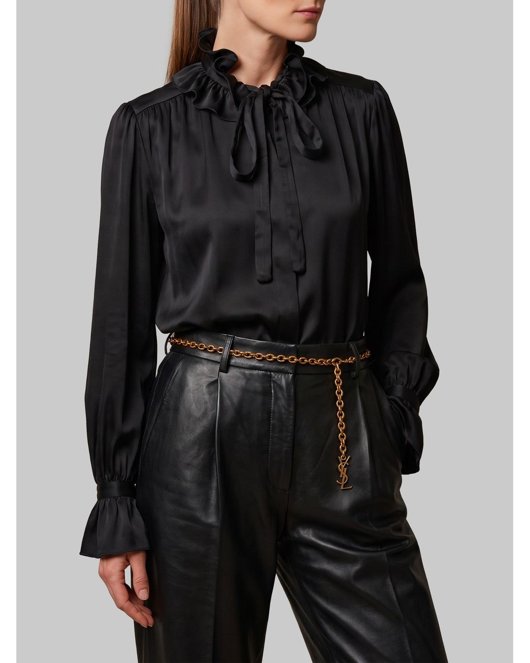 SUTTON NEW YORK Black Ruffled Shirt