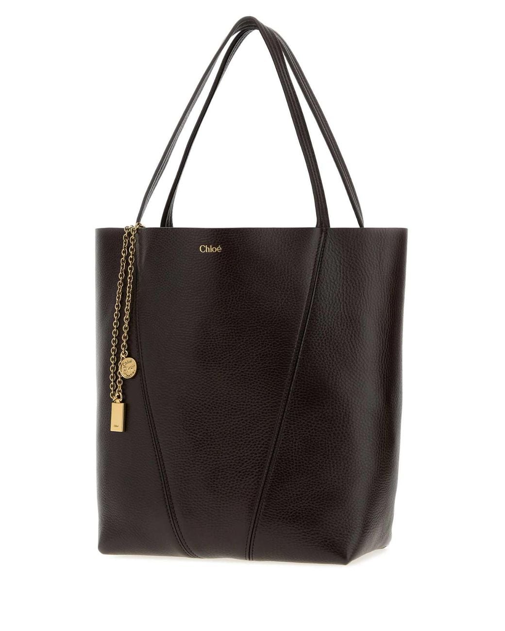 Chloé Black Chloé Calf Leather Spin Shopping Handbag (27 Cm X 30 Cm X 14 Cm)
