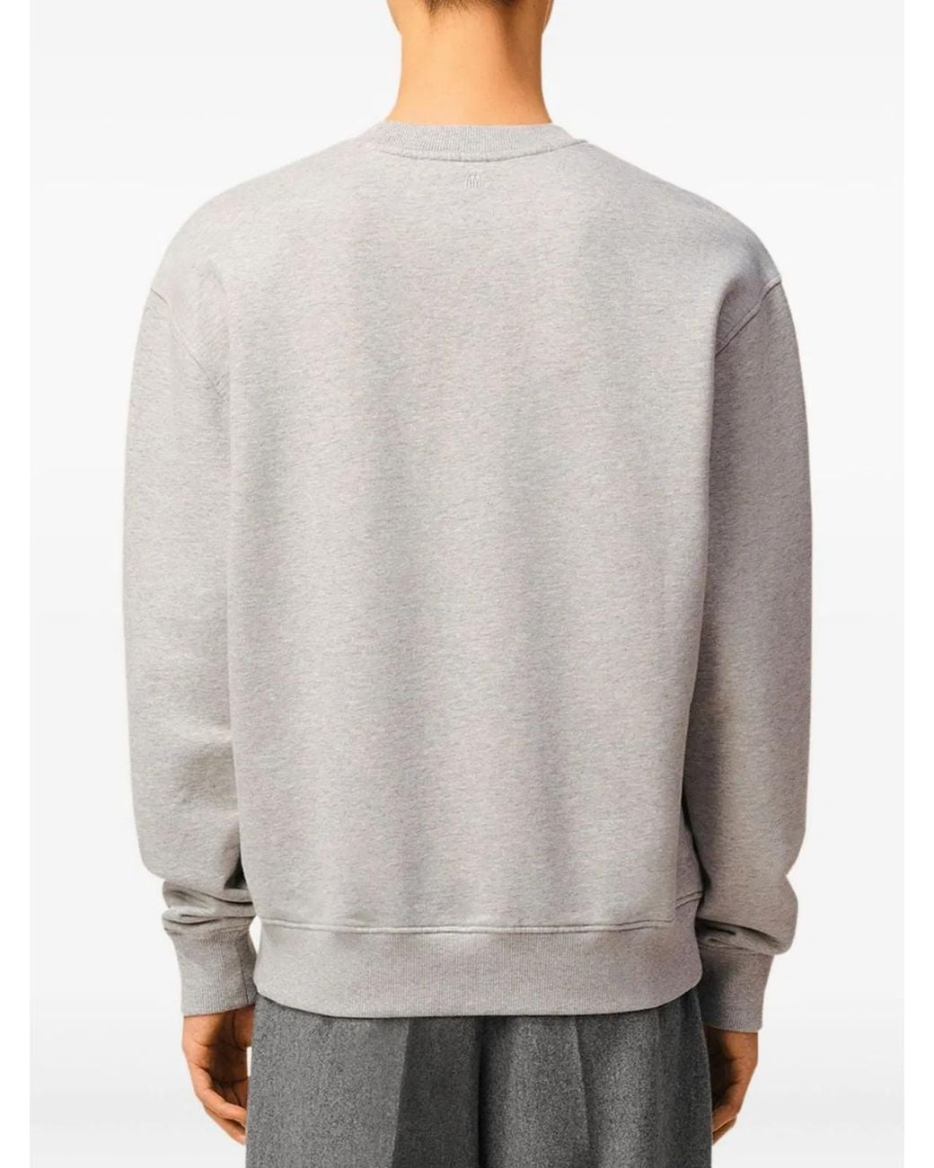 AMI Gray Cotton Ami De Coeur Sweatshirt for men