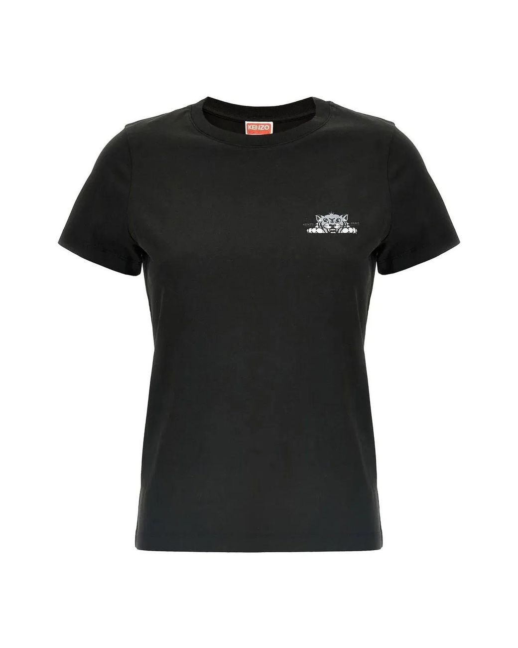 KENZO Black Happy Tiger Logo T-Shirt