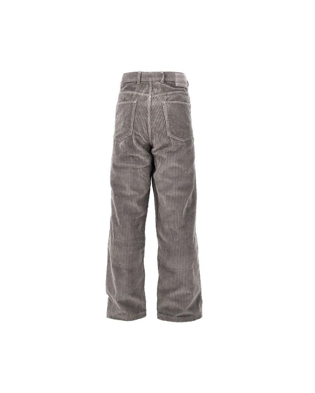mfpen Gray Corduroy Double Knee Pants for men