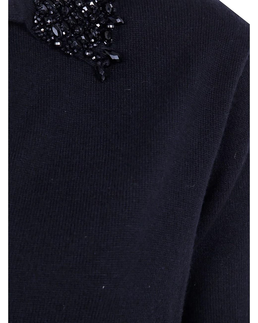 Semicouture Blue "Margy" Short Sleeves Polo Neck