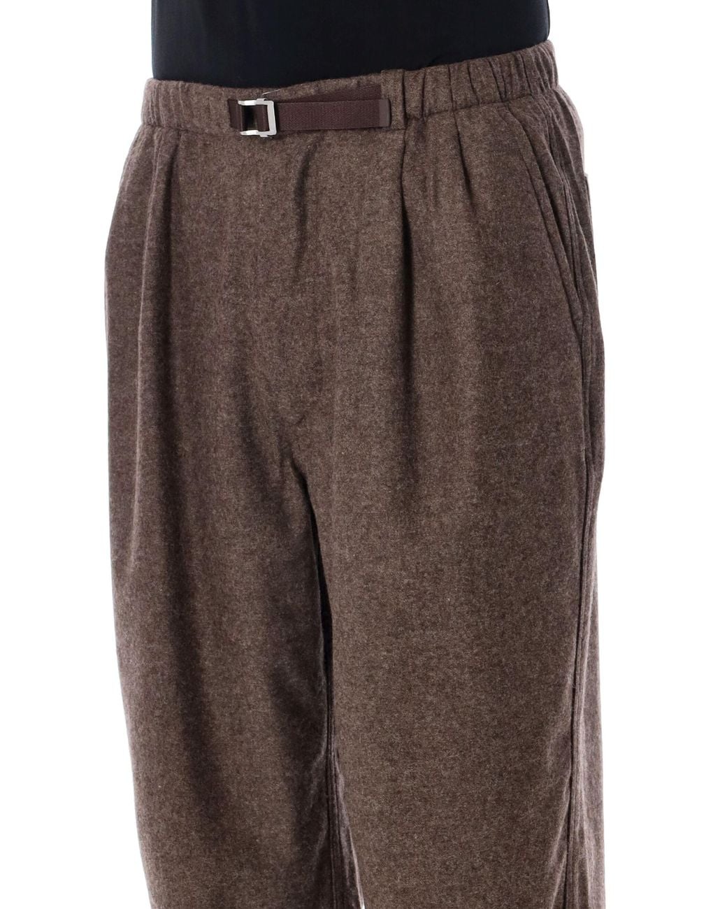Nanamica Brown Melton Belted Pant for men