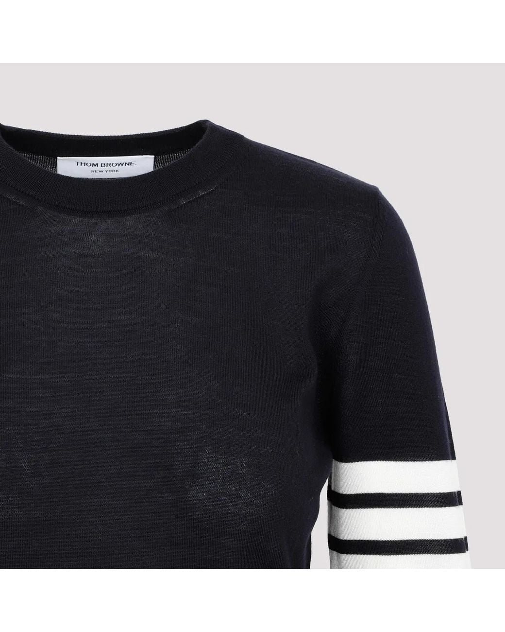 Thom Browne Black Relaxed Fit Wool Sweater