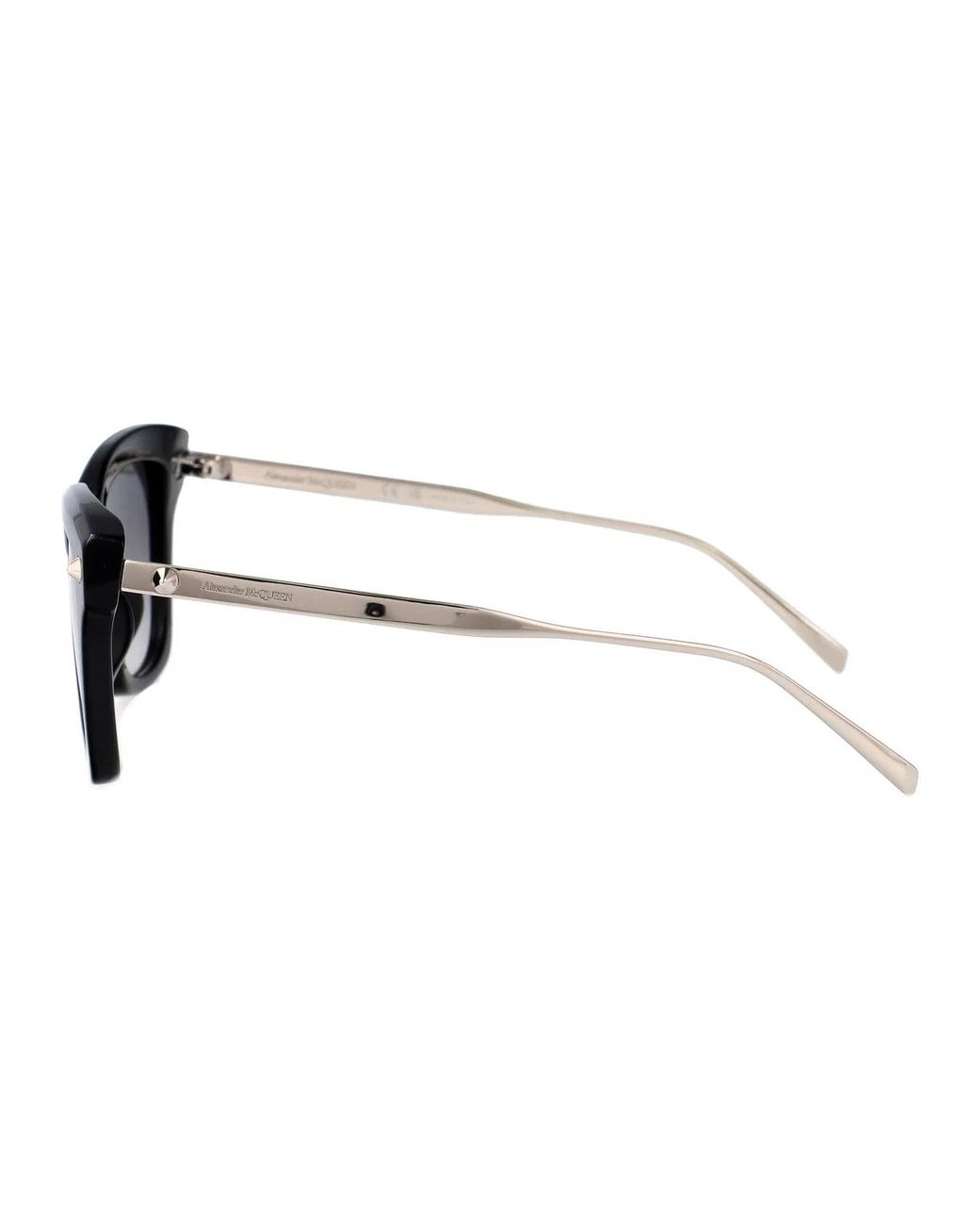 McQueen Black Metal Sunglasses
