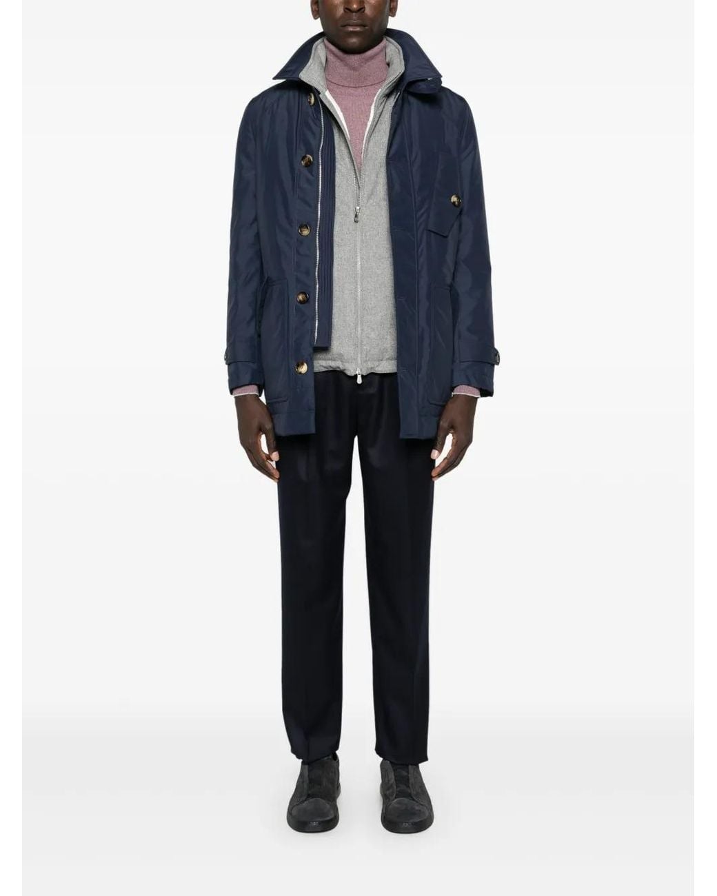 Brunello Cucinelli Blue Virgin Wool Pants for men