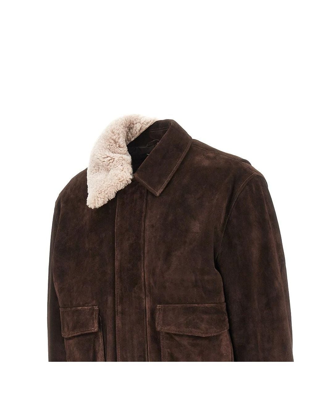 Arma Brown Bari Suede Leather Bomber Jacket for men