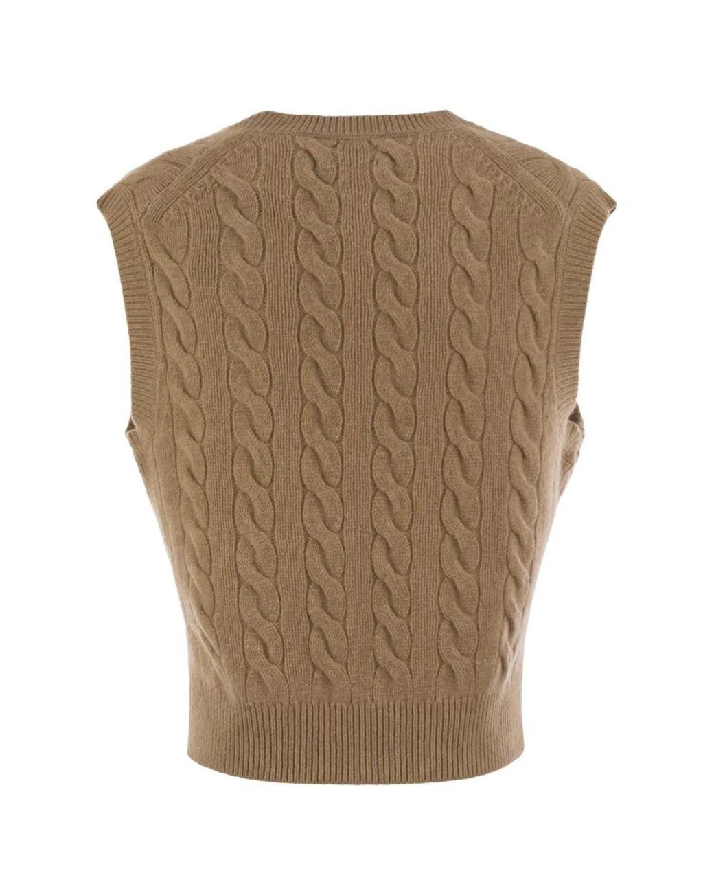 Polo Ralph Lauren Brown Wool And Cashmere Cable-Knit Vest