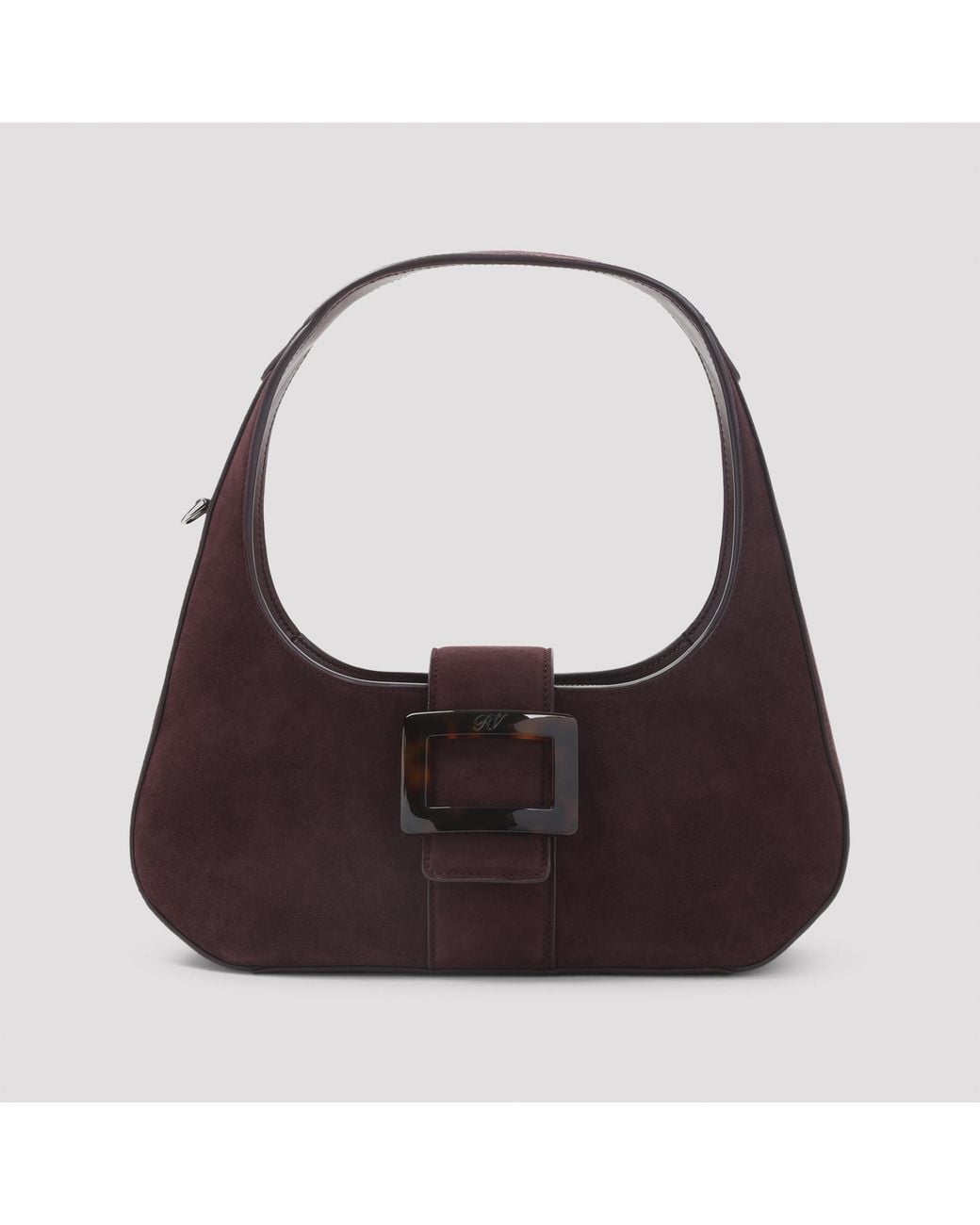 Roger Vivier Brown Mini Belle Vivier Turtle Hobo Shoulder Bag