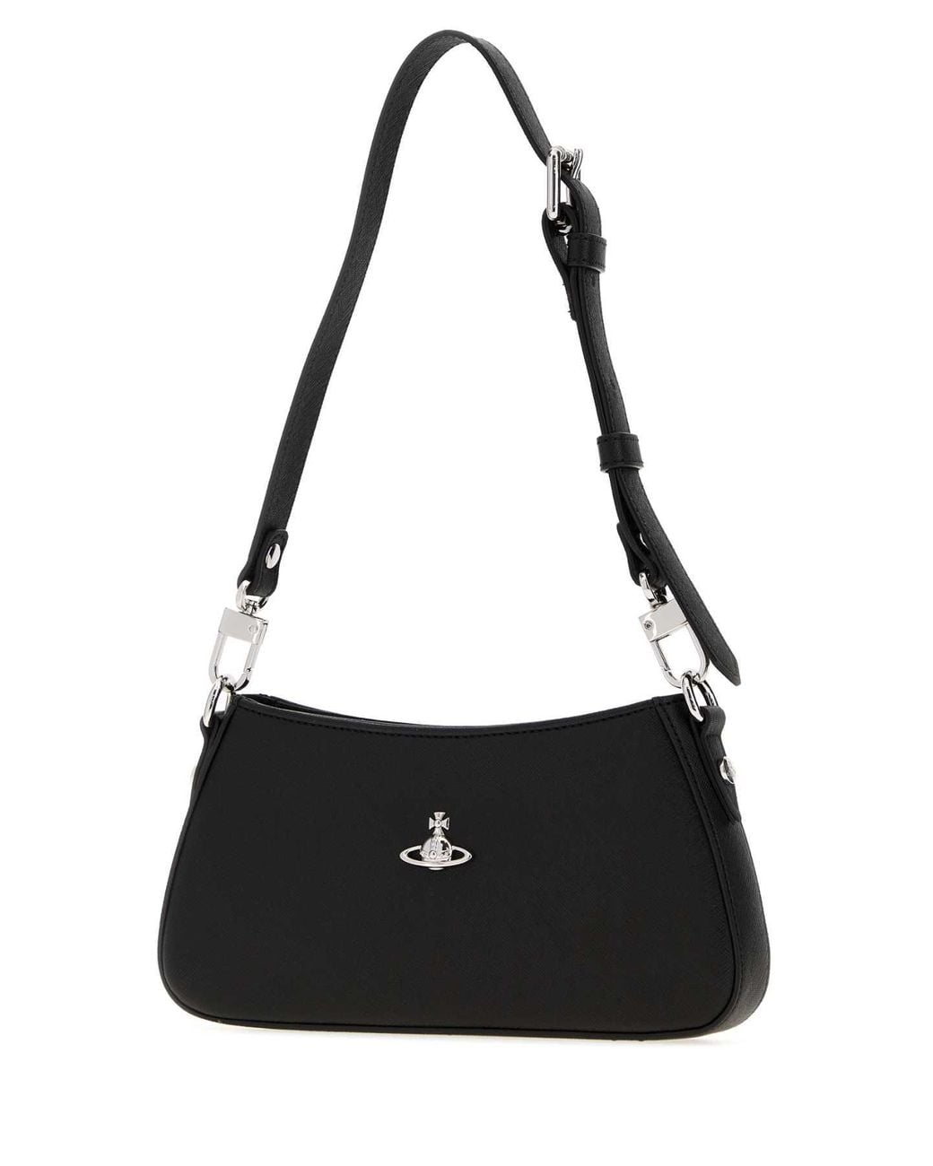 Vivienne Westwood Black Leather Tasha Shoulder Bag