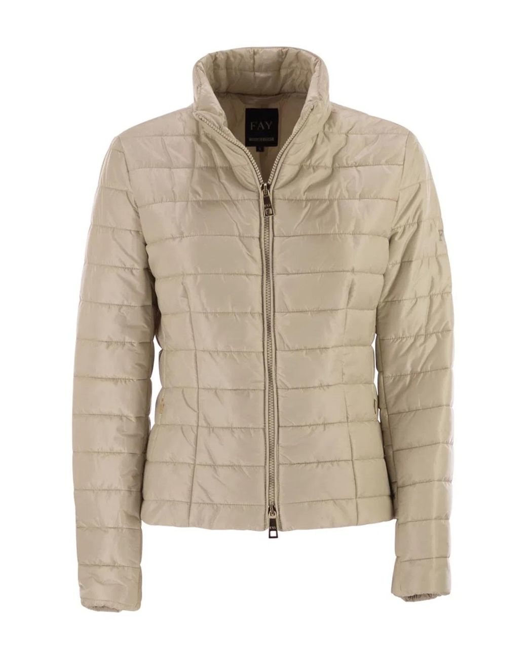 Fay Natural Wool High Neck Jacket