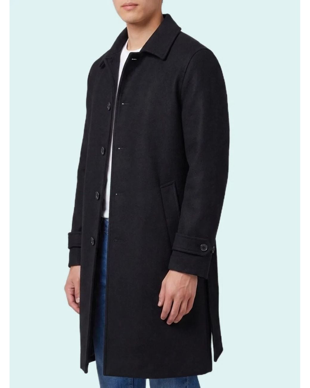 Lardini Blue Single-Breasted Virgin Wool And Cashmere Coat for men