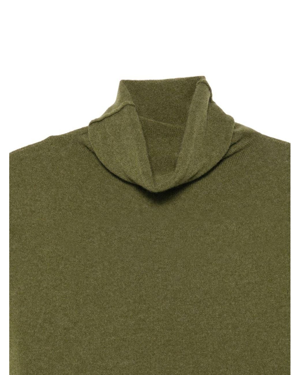 C.t. Plage Green Cashmere Turtle-Neck Sweater
